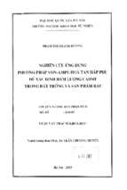 Nghiên cứu ứng dụng phương pháp von ampe hòa tan hấp phụ để xác định hàm lượng cadmi trong đất trồng và sản phẩm rau