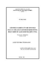 Góp phần nghiên cứu hệ sinh thái đảo cò chi lăng nam nhằm định hướng phát triển du lịch sinh thái bền vững