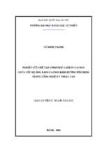 Nghiên cứu chế tạo compozit cacbon cacbon chứa cốt sợi ống nano cacbon định hướng ứng dụng trong công nghệ kỹ thuật cao