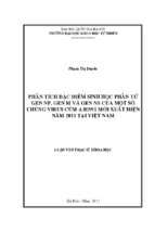 Phân tích đặc điểm sinh học phân tử gen np, gen ns của một số chủng virus cúm a h5n1 mới xuất hiện năm 2011 tại việt nam