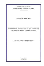 ứng dụng gis trong quản lý đất trồng lúa huyện kim thành, tỉnh hải dương