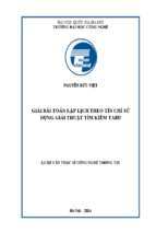 Giải bài toán lập lịch theo tín chỉ sử dụng giải thuật tìm kiếm tabu