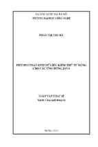 Phương pháp sinh dữ liệu kiểm thử tự động cho các ứng dụng java