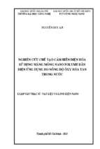 Nghiên cứu chế tạo cảm biến điện hóa sử dụng màng mỏng nano polyme dẫn điện ứng dụng đo nồng độ oxy hòa tan trong nước