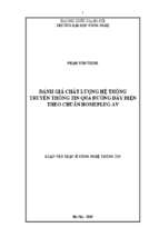 đánh giá chất lượng hệ thống truyền thông tin qua đường dây điện theo chuẩn homeplug av