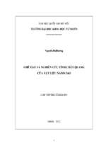 Chế tạo và nghiên cứu tính chất quang của vật liệu nano zno