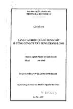 Nâng cao hiệu quả sử dụng vốn ở tổng công ty xây dựng thăng long