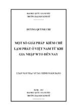 Một số giải pháp kiềm chế lạm phát ở việt nam từ khi gia nhập wto đến nay.