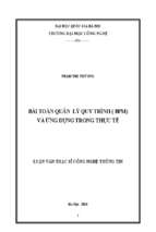 Bài toán quản lý quy trình (bpm) và ứng dụng trong thực tế