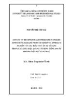 Nghiên cứu các biểu thức ẩn dụ sử dụng trong các khẩu hiệu quảng cáo bằng tiếng anh từ phương diện ngữ dụng học.