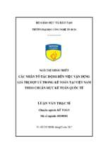 Luận văn các nhân tố tác động đến việc vận dụng giá trị hợp lý trong kế toán tại việt nam theo chuẩn mực kế toán quốc tế​