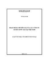 Hoạt động chuyển giá của các công ty xuyên quốc gia tại việt nam