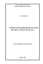 Sử dụng công nghệ gis để xây dựng hệ thống thông tin đất đai