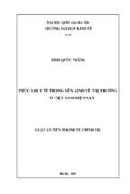 Phúc lợi y tế trong nền kinh tế thị trường ở việt nam hiện nay