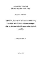 Nghiên cứu, khảo sát các thuộc tính của mib trong các thiết bị dslam của vnpt tỉnh, thành phố phục vụ cho công tác đo chất lượng đường dây thuê bao xdsl