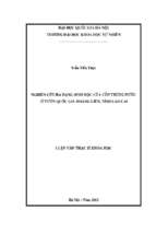 Nghiên cứu đa dạng sinh học của côn trùng nước ở vườn quốc gia hoàng liên, tỉnh lào cai