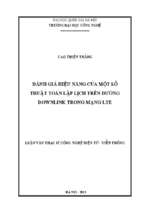 đánh giá hiệu năng của một số thuật toán lập lịch trên đường downlink trong mạng lte