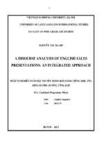 Phân tích diễn ngôn bài thuyết trình bán hàng tiếng anh  ứ́ng dụng đường hướng tổng hợp.