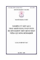 Nghiên cứu kết quả thay khớp háng toàn phần do dính khớp trên bệnh nhân viêm cột sống dính khớp