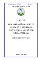 đánh giá ô nhiễm và nguy cơ do độc tố vi nấm trong thực phẩm tại một số tỉnh phía bắc việt nam