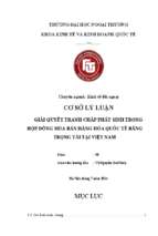 Báo cáo thực tập giữa khóa giải quyết tranh chấp phát sinh trong hợp đồng mua bán hàng hóa quốc tế bằng trọng tài tại việt nam