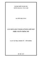 Luận văn cntt gán nhãn ảnh tự động sử dụng kết hợp nhiều nguồn thông tin