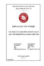 Tác động của cộng đồng kinh tế asean (aec) tới thị trường lao động việt nam