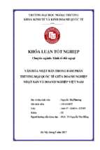 Văn hóa nhật bản trong đàm phán thương mại giữa doanh nghiệp nhật bản và doanh nghiệp việt nam