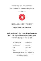 Xuất khẩu thủy sản sang nhật bản trong bối cảnh việt nam ký kết các hiệp định thương mại tự do thế hệ mới