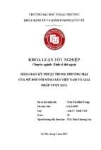 Hàng rào kỹ thuật trong thương mại của mỹ đối với nông sản việt nam và giải pháp vượt qua