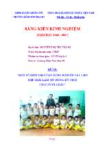 Skkn một số biện pháp tận dụng nguyên vật liệu phế thải làm  đồ dùng, đồ chơi cho cô và cháu