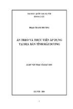 án treo và thực tiễn áp dụng tại địa bàn tỉnh hải dương