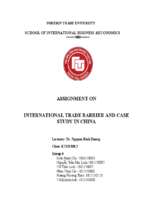 Tiểu luận kinh tế quốc tế international trade barrier and case study in china