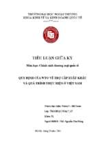 Tiểu luận chính sách thương mại quốc tế c quy định của wto về trợ cấp xuất khẩu và quá trình thực hiện ở việt nam