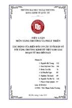 Tiểu luận tăng trưởng và phát triển tác động của biến đổi cơ cấu dân số tuổi tới tăng trưởng kinh tế việt nam giai đoạn 2011 đến nay