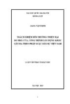 Trách nhiệm bồi thường thiệt hại do nhà cửa, công trình xây dựng khác gây ra theo pháp luật dân sự việt nam