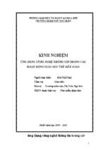 Skkn ứng dụng công nghệ thông tin trong các hoạt động giáo dục trẻ mẫu giáo