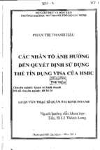 Các nhân tố ảnh hưởng đến quyết định sử dụng thẻ tín dụng visa của hsbc