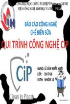 Slide thuyết trình tiểu luận môn công nghệ chế biến sữa quy trình công nghệ cip