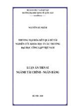 Thương mại hóa kết quả đề tài nghiên cứu khoa học ở các trường đại học công lập việt nam