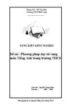 Skkn một số giải pháp giảng dạy từ vựng trong trường thcs