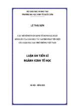 Các mô hình toán kinh tế đánh giá suất sinh lời của giáo dục và vai trò phát tín hiệu của giáo dục sau phổ thông việt nam