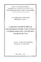 A creating and developing of organization culture in the national committee for ethnic and minority affairs in vietnam