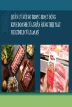 Slide thuyết trình quản lý rủi ro trong hoạt động kinh doanh của nhãn hàng thịt mát meatdeli của masan