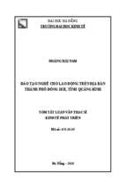 đào tạo nghề cho lao động trên địa bàn thành phố đồng hới   tỉnh quảng bình