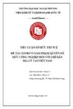 Hành vi xâm phạm quyền sở hữu công nghiệp đối với chỉ dẫn địa lý tại việt nam