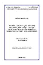 Nghiên cứu hiệu quả điều trị bệnh vảy nến thông thường có hội chứng chuyển hóa bằng methotrexate kết hợp với metformin tt