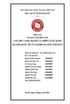 Lợi thế cạnh tranh và chiến lược kinh doanh quốc tế của samsung electronics