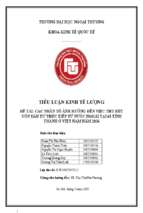 Các nhân tố ảnh hưởng đến việc thu hút vốn đầu tư trực tiếp từ nước ngoài tại 63 tỉnh thành ở việt nam năm 2016