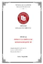 Pepsico và chiến lược kinh doanh quốc tế